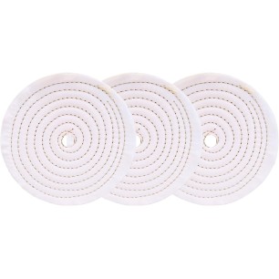 3 Dischi Lucidatura Cotone 150mm Foro 12,7mm