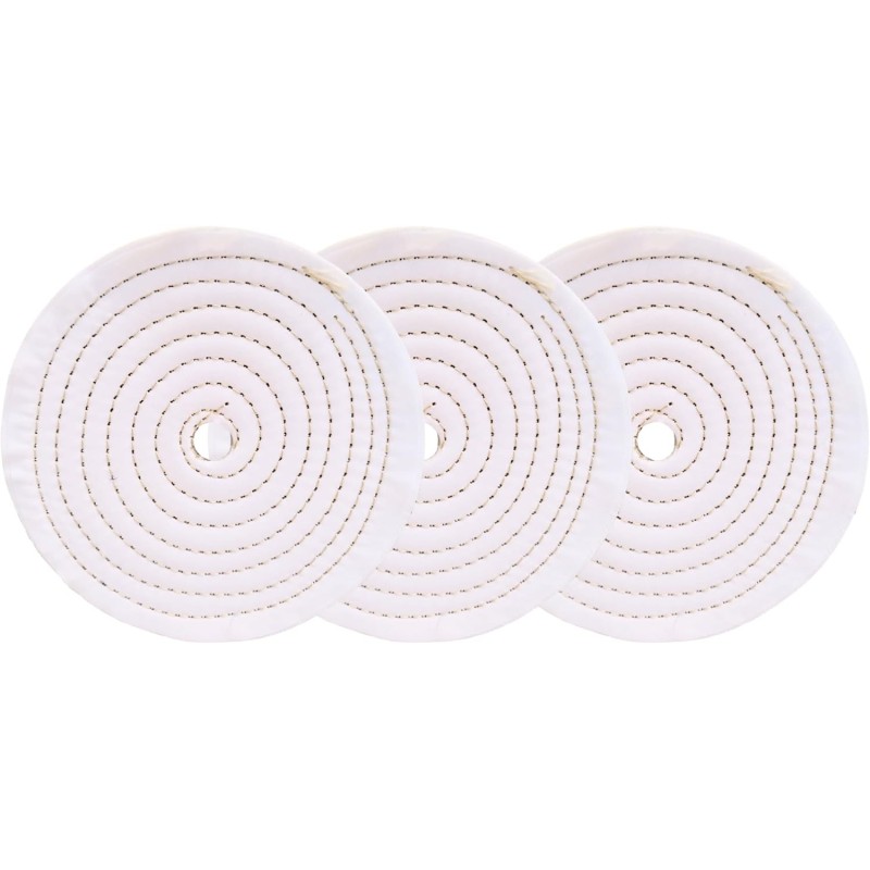 3 Dischi Lucidatura Cotone 150mm Foro 12,7mm