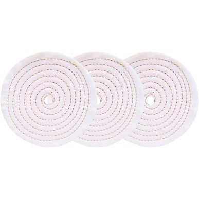 3 Dischi Lucidatura Cotone 150mm Foro 12,7mm
