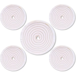 5 Dischi Lucidatura Cotone 150mm Foro 12,7mm