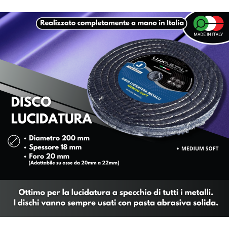 DISCO "J" COTONE JEANS "MEDIUM SOFT" DIAMETRO 200 MM