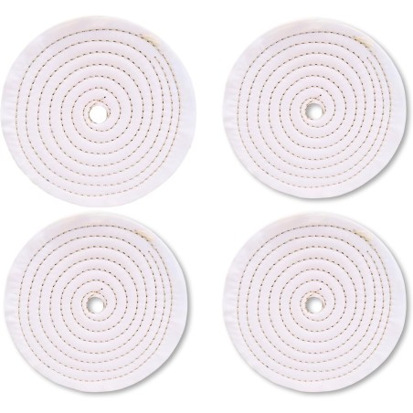 4 disques de polissage en coton 150 mm alésage 12,7 mm