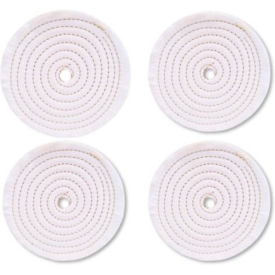 4 disques de polissage en coton 150 mm alésage 12,7 mm