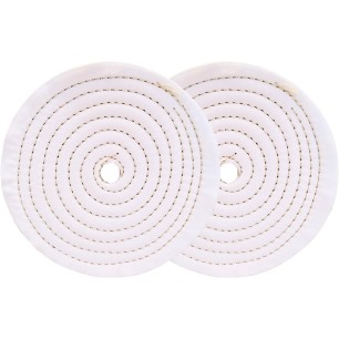 2 disques de polissage en coton 150 mm alésage 12,7 mm