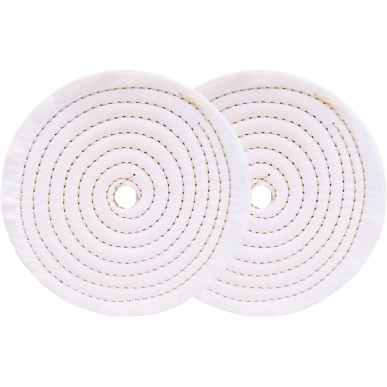 2 disques de polissage en coton 150 mm alésage 12,7 mm