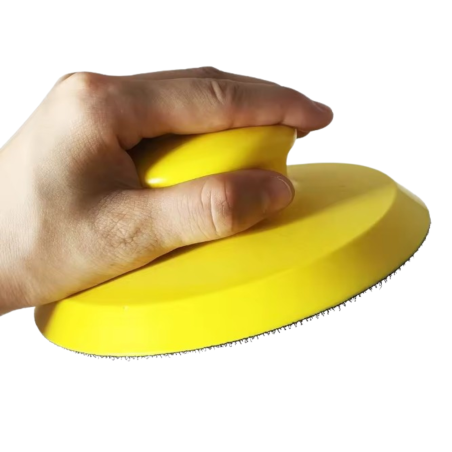 Soporte Tampón Pulido 80mm – Empuñadura Manual con Velcro para Esponjas Auto