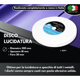 DISCO B COTONE TRAPUNTATO "SOFT" DIAMETRO 300 MM FORO 30 BIANCO