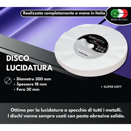 DISCO C COTONE "SUPER SOFT" DIAMETRO 300 MM FORO 30