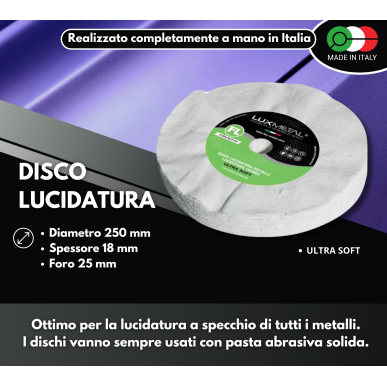 DISCO "FL" FLANELLA "ULTRA SOFT" DIAMETRO 250 MM FORO 25 MM