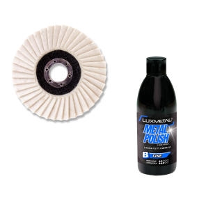 Kit de polissage disque à lamelles feutre 115 mm + pâte liquide