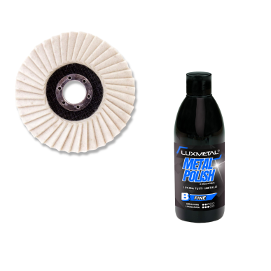 Kit de polissage disque à lamelles feutre 115 mm + pâte liquide