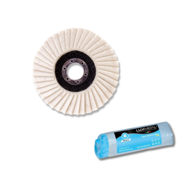 Polishing kit for , , 115 mm felt flap disc + solid paste