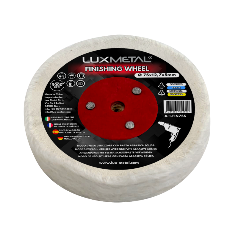 Disco de Algodón Cosido Fino para Pulido de Metales 75x12,7x5 mm para Mandril Cónico Disco de Algodón Cosido Fino para Pulido de Metales 75x12,7x5 mm para Mandril Cónico