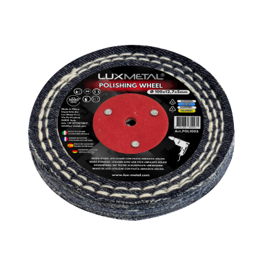 Disco cotone lucidatura 100 mm mandrino conico