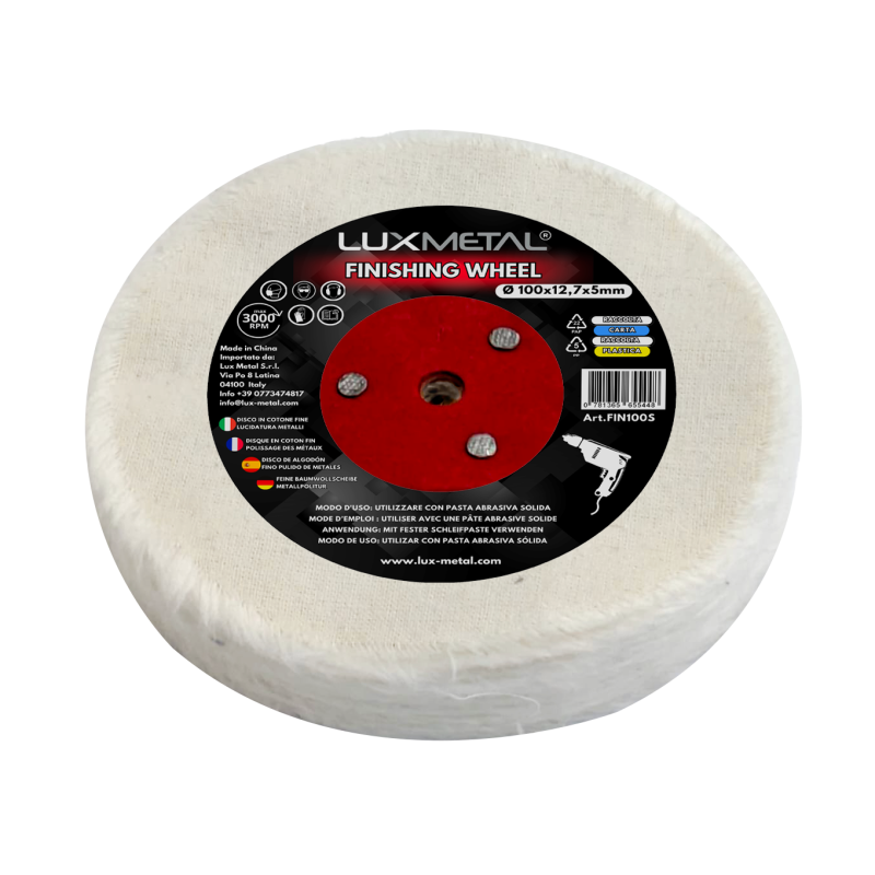 Loose Fine Cotton Polishing Wheel for Metal 100x12.7x5 mm for Tapered Mandrel Drill