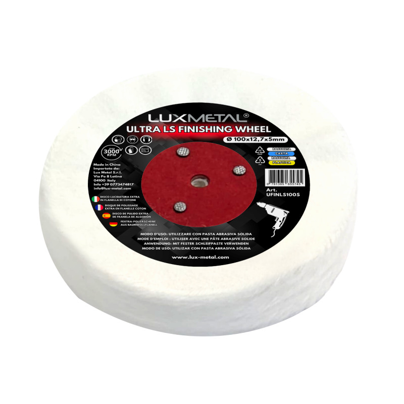 Disco de Franela Suelta para Pulido de Metales 100x12,7x5 mm para Mandril Cónico Taladro