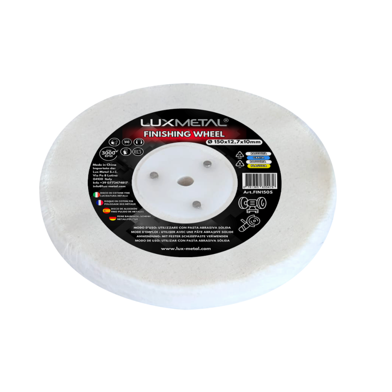 Disco Algodón Suelto Fino para Pulido de Metales 150x12,7x10 mm Mandril Cónico Taladro Pulidora Amoladora Disco Algodón Suelto Fino para Pulido de Metales 150x12,7x10 mm Mandril Cónico Taladro Pulidora Amoladora