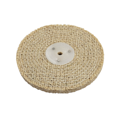 Disco Heavy Sisal Algodón pulido de Metales 150x12,7x10 mm para Mandril Cónico Taladro Pulidora Amoladora