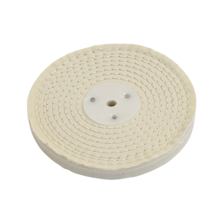 Disco de Algodón Fino Cosido para Pulido de Metales 150x12,7x10 mm para Mandril Cónico Taladro Pulidora Amoladora