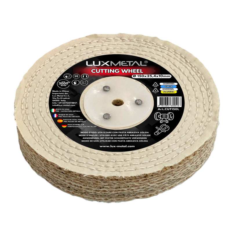 Sisal Polishing Wheel 150x25,4x10 mm for Tapered Mandrel