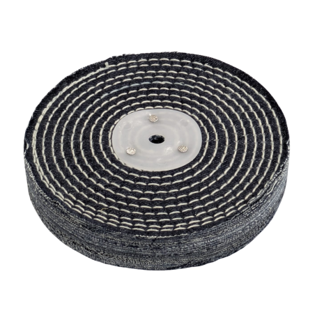 Disco Algodón Jeans Pulido de Metales 150x25,4x10 mm para Mandril Cónico Taladro Pulidora Amoladora