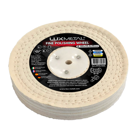 Disco cotone fine trapuntato 150x25,4x10 mm mandrino conico