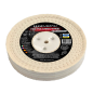 Disco de Algodón Fino Cosido para Pulido de Metales 150x25,4x10 mm para Mandril Cónico Taladro Pulidora Amoladora