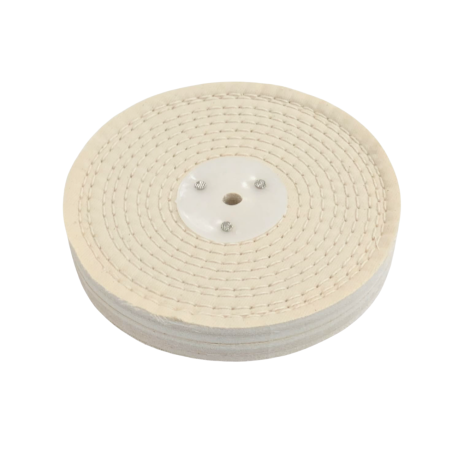 Disco de Algodón Fino Cosido para Pulido de Metales 150x25,4x10 mm para Mandril Cónico Taladro Pulidora Amoladora