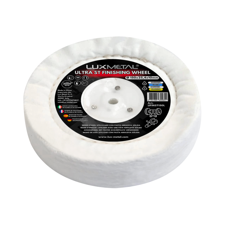 Disque en Flanelle de Coton Cousue pour Polissage Métaux 150x25,4x10 mm Mandrin Conique  Perceuse Touret Meuleuse