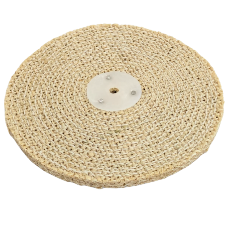 Disco de Heavy Sisal Algodón para Pulido de Metales 200x12,7x10 mm para Mandril Cónico Taladro Pulidora Amoladora