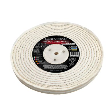 Fine stitched cotton polishing wheel 200 mm tapered mandrel