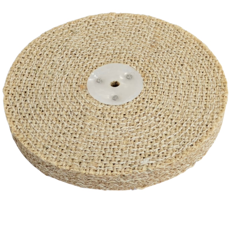 Disco de Heavy Sisal Algodón para Pulido de Metales 200x25,4x10 mm para Mandril Cónico Taladro Pulidora Amoladora
