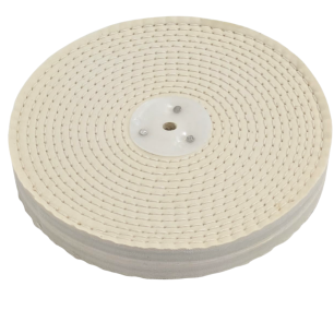 Disco de Algodón Fino Cosido para Pulido de Metales 200x25,4x10 mm para Mandril Cónico – Pulidora de Banco y Amolado
