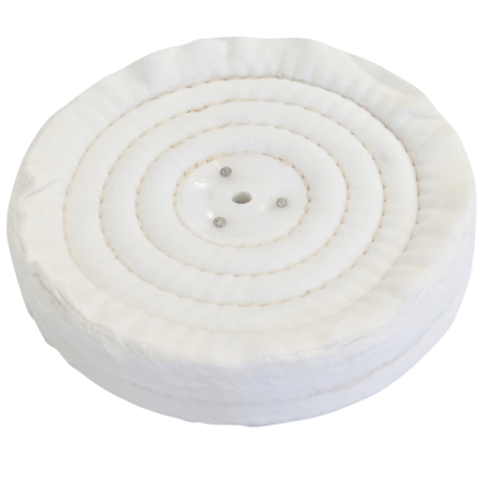 Disco de Franela de Algodón Cosido para Pulido de Metales 200x25,4x10 mm para Mandril Cónico – Pulidora de Banco y A