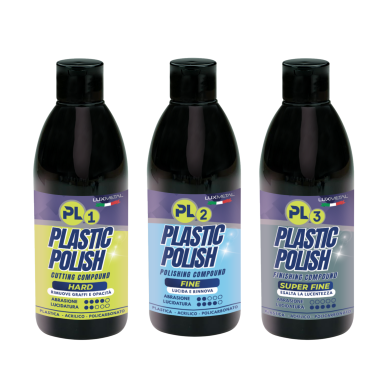Kit Plastic Polish PL1 PL2 PL3 250 g plástico acrílico y policarbonato