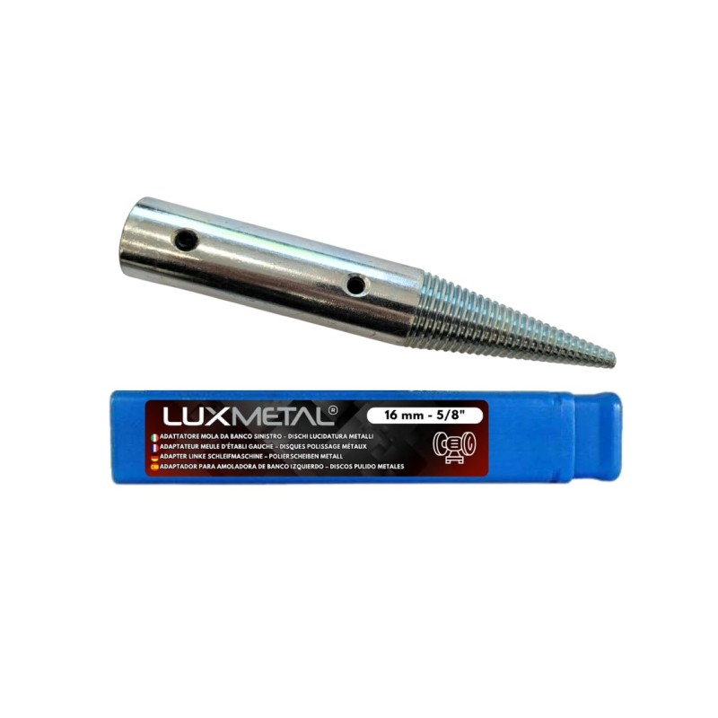 Perno Adattatore Mandrino Conico Sinistro 16 mm 5/8" per Mola da Banco