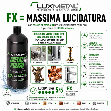 FX Metal Polish 1 Kg Pasta Verde Metalli con Ossido di Cromo