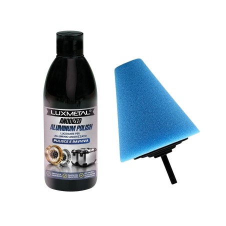 Anodized Aluminum Polish 250gr con Cono Azul Medium para Taladro,