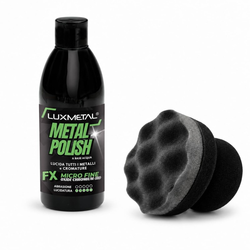 FX Metal Polish Pasta Verde 250g con Tampone Manuale per Metalli