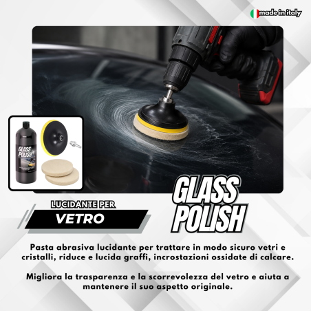 Glass Polish 1 kg – Kit para Pulido de Cristales con Óxido de Cerio y Fieltros Ø 150 mm