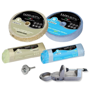 KIT 01/100 LUCIDATURA METALLI + SUPPORTO TRAPANO IN PLASTICA