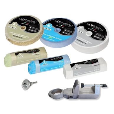 KIT 02/100 LUCIDATURA METALLI + SUPPORTO TRAPANO IN PLASTICA