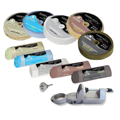 KIT 04/100 LUCIDATURA METALLI + SUPPORTO TRAPANO IN PLASTICA