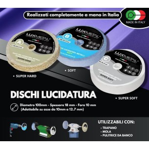 kit 02 / 100 set lucidatura per lucidare e pulire metalli alluminio acciaio inox di ottone in rame