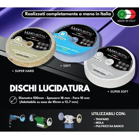 kit 02 / 100 kit de polissage pour polir et nettoyer les métaux, aluminium, acier inoxydable, laiton, cuivre