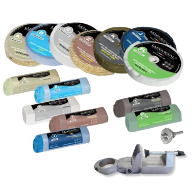 KIT 05/100 LUCIDATURA METALLI + SUPPORTO TRAPANO IN ALLUMINIO